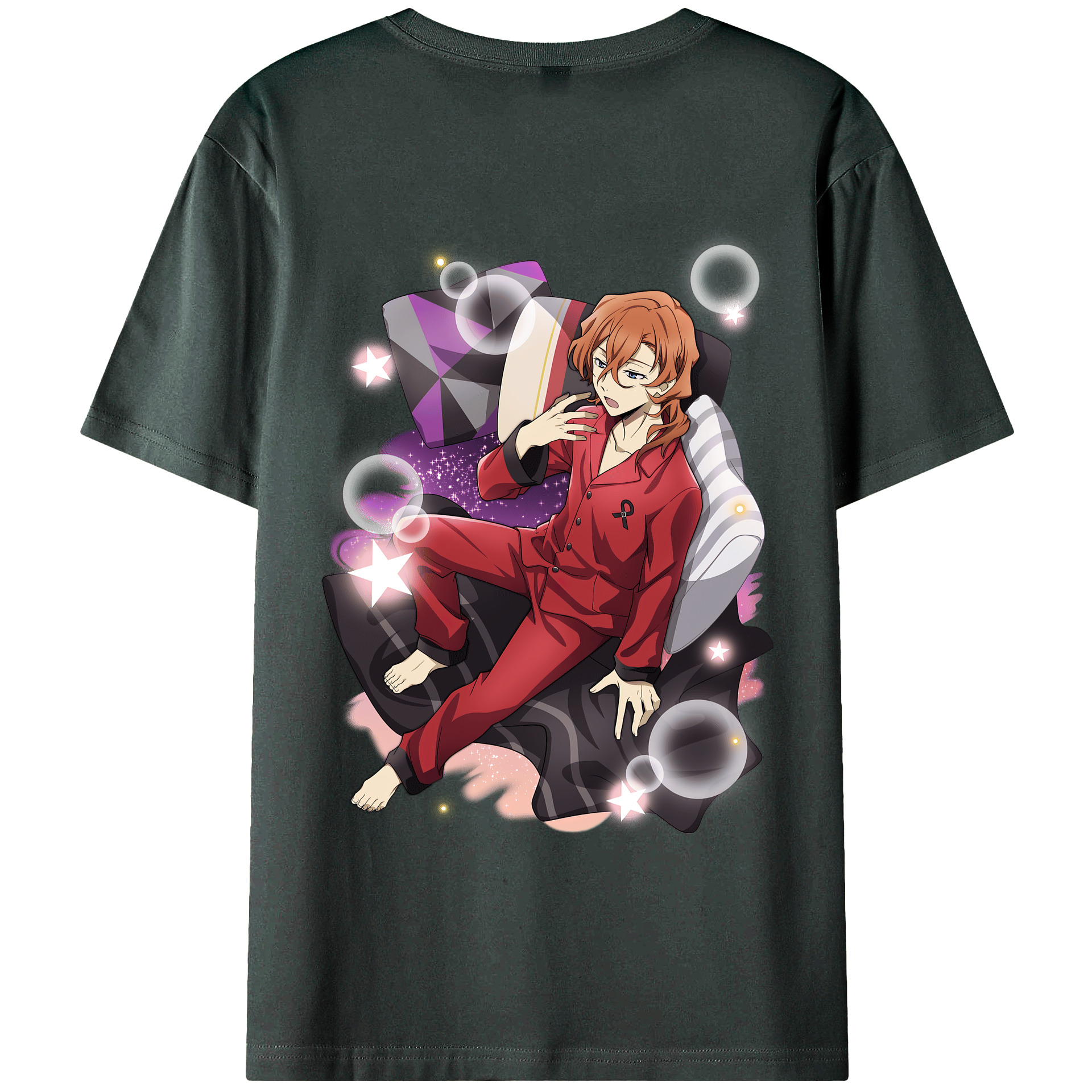 （画像用） 文豪ストレイドッグス Bungo Stray Dogs 綿100％ メンズ半袖Tシャツ（バックプリント） 通気性